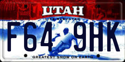 UT license plate F649HK