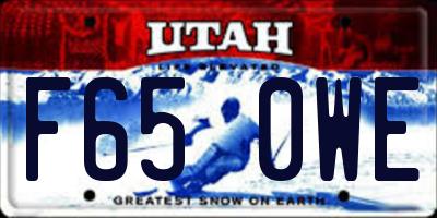 UT license plate F650WE