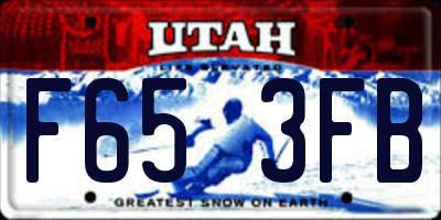 UT license plate F653FB
