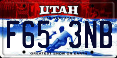 UT license plate F653NB
