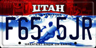 UT license plate F655JR