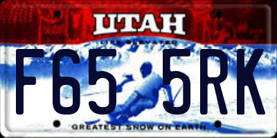UT license plate F655RK