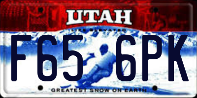 UT license plate F656PK