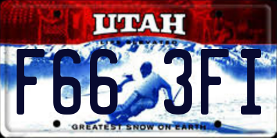 UT license plate F663FI