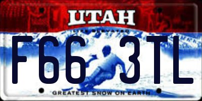 UT license plate F663TL
