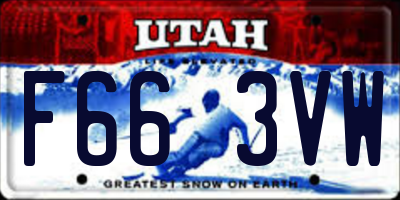 UT license plate F663VW