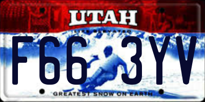 UT license plate F663YV