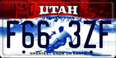 UT license plate F663ZF