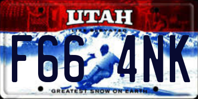 UT license plate F664NK