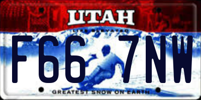 UT license plate F667NW