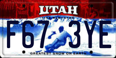 UT license plate F673YE