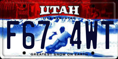 UT license plate F674WT