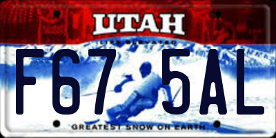 UT license plate F675AL