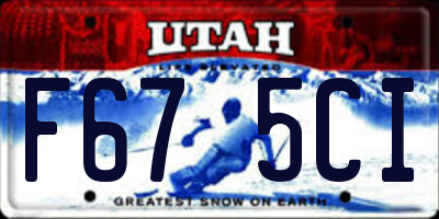 UT license plate F675CI