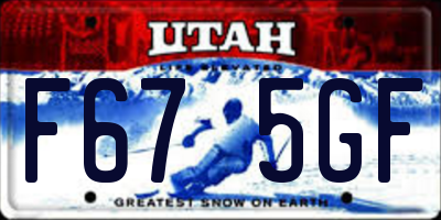 UT license plate F675GF