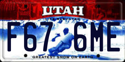 UT license plate F676ME