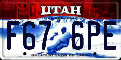 UT license plate F676PE