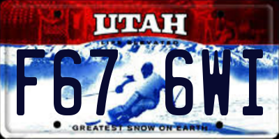 UT license plate F676WI