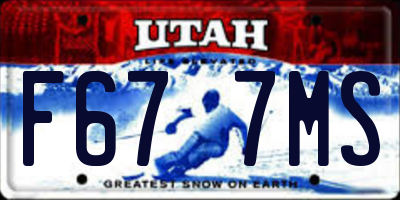 UT license plate F677MS