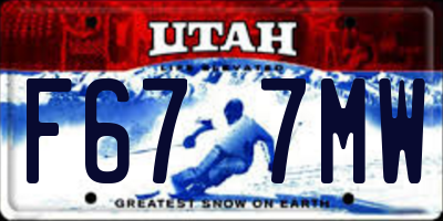 UT license plate F677MW