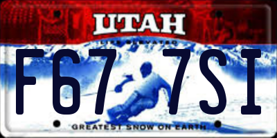 UT license plate F677SI