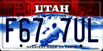 UT license plate F677UL