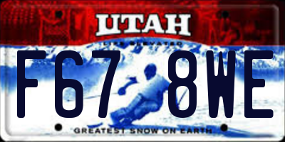 UT license plate F678WE