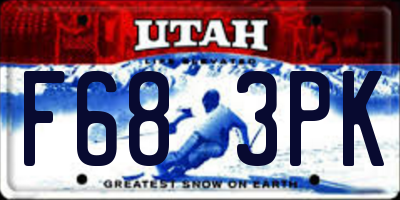 UT license plate F683PK