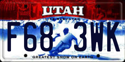 UT license plate F683WK