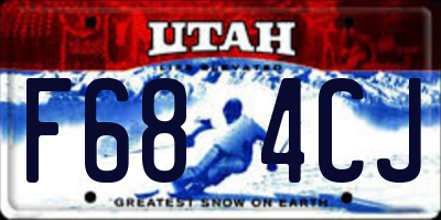 UT license plate F684CJ