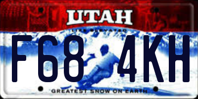 UT license plate F684KH