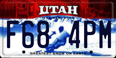 UT license plate F684PM