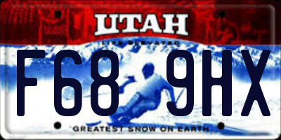 UT license plate F689HX