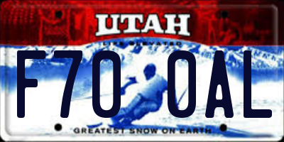UT license plate F700AL