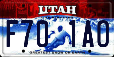 UT license plate F701AO