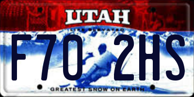UT license plate F702HS
