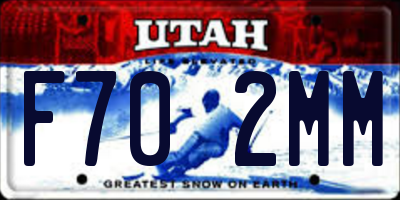 UT license plate F702MM