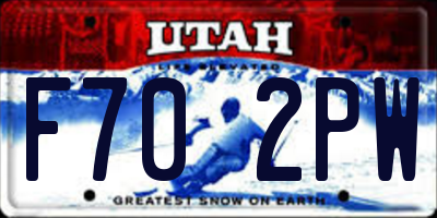 UT license plate F702PW