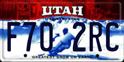 UT license plate F702RC