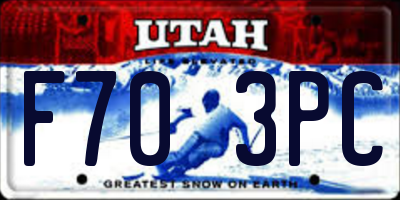 UT license plate F703PC