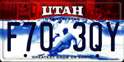 UT license plate F703QY