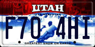 UT license plate F704HI