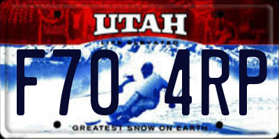UT license plate F704RP