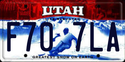 UT license plate F707LA