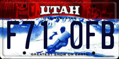UT license plate F710FB
