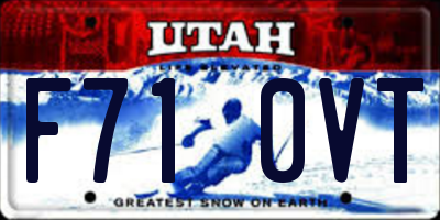 UT license plate F710VT