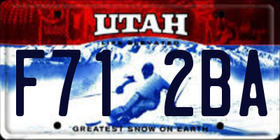 UT license plate F712BA