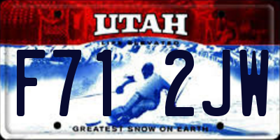 UT license plate F712JW