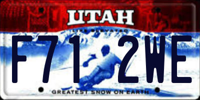 UT license plate F712WE
