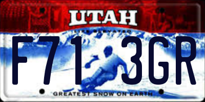 UT license plate F713GR
